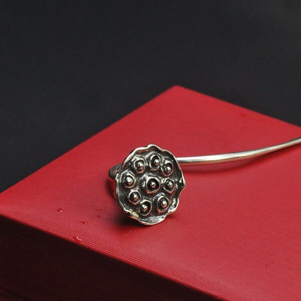 retro lotus seed hairpin fine s925 sterling silver hair stick